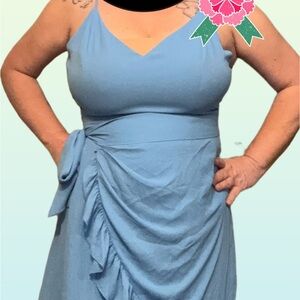 Lilly Pulitzer Light Blue V-Neck Ruffle Wrap Maxi Dress